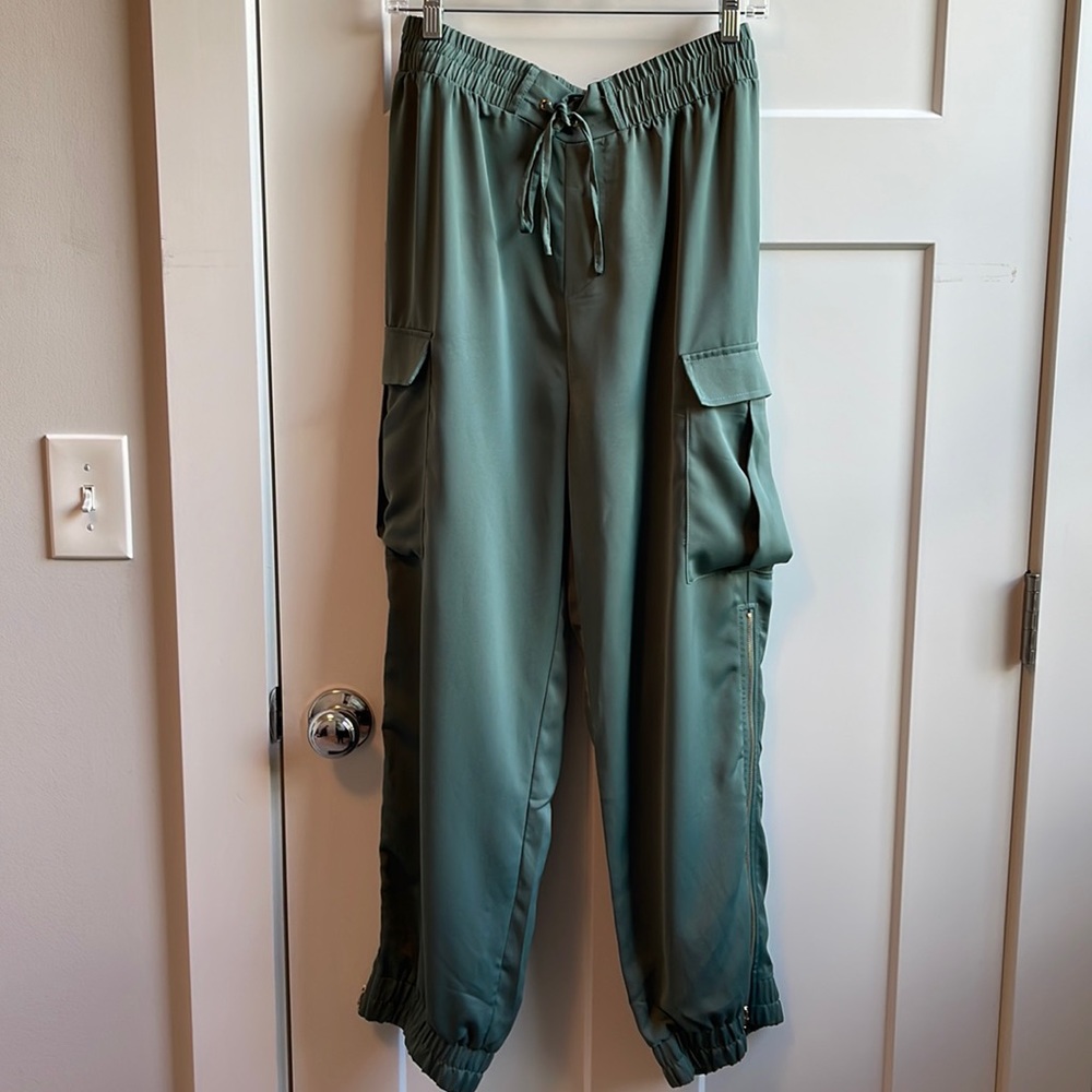 Satin Cargo Joggers